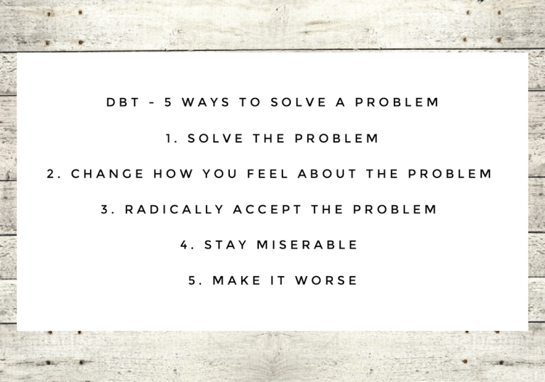 DBT – 5 Ways to Solve a Problem – Middle Path Counseling MO